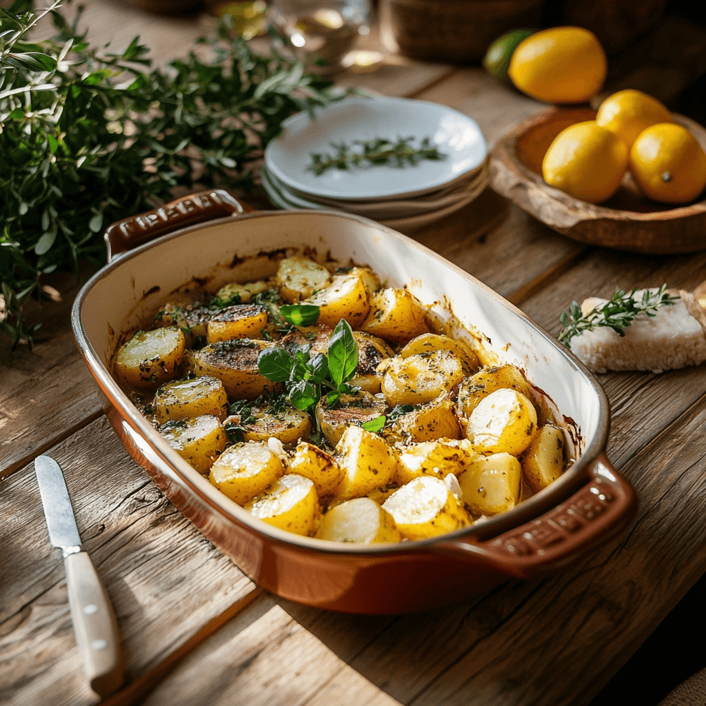 Traditional Greek side dishes arranged on a rustic table.